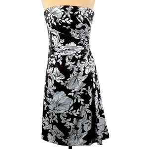 Black and white floral pattern, White House Black Market dress.